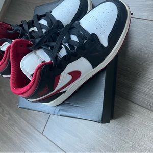 Kids Jordan 1s. Size 4 red/black and white sneakers . Slight worn s